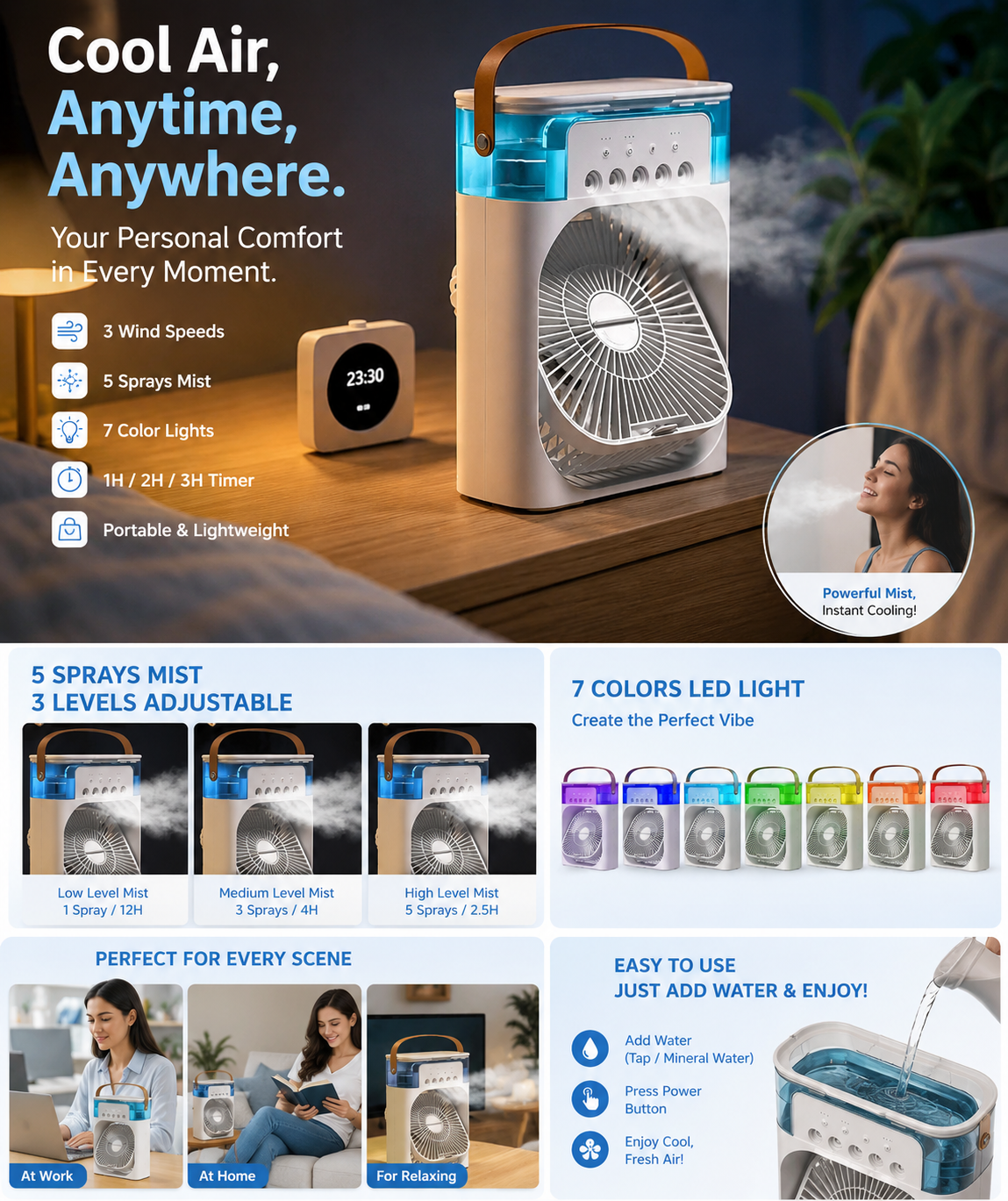 Kingtown Arctic Breeze™ Personal Room Cooler – Portable Cooling Anywhere