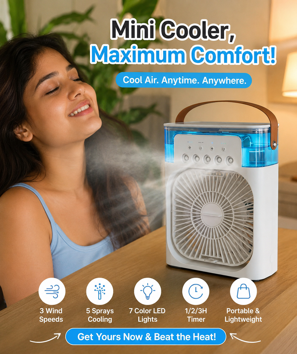 Kingtown Arctic Breeze™ Personal Room Cooler – Portable Cooling Anywhere