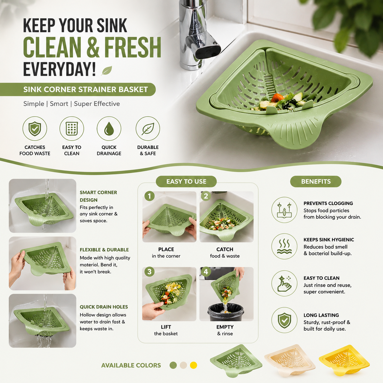 SnapCatch Sink Strainer