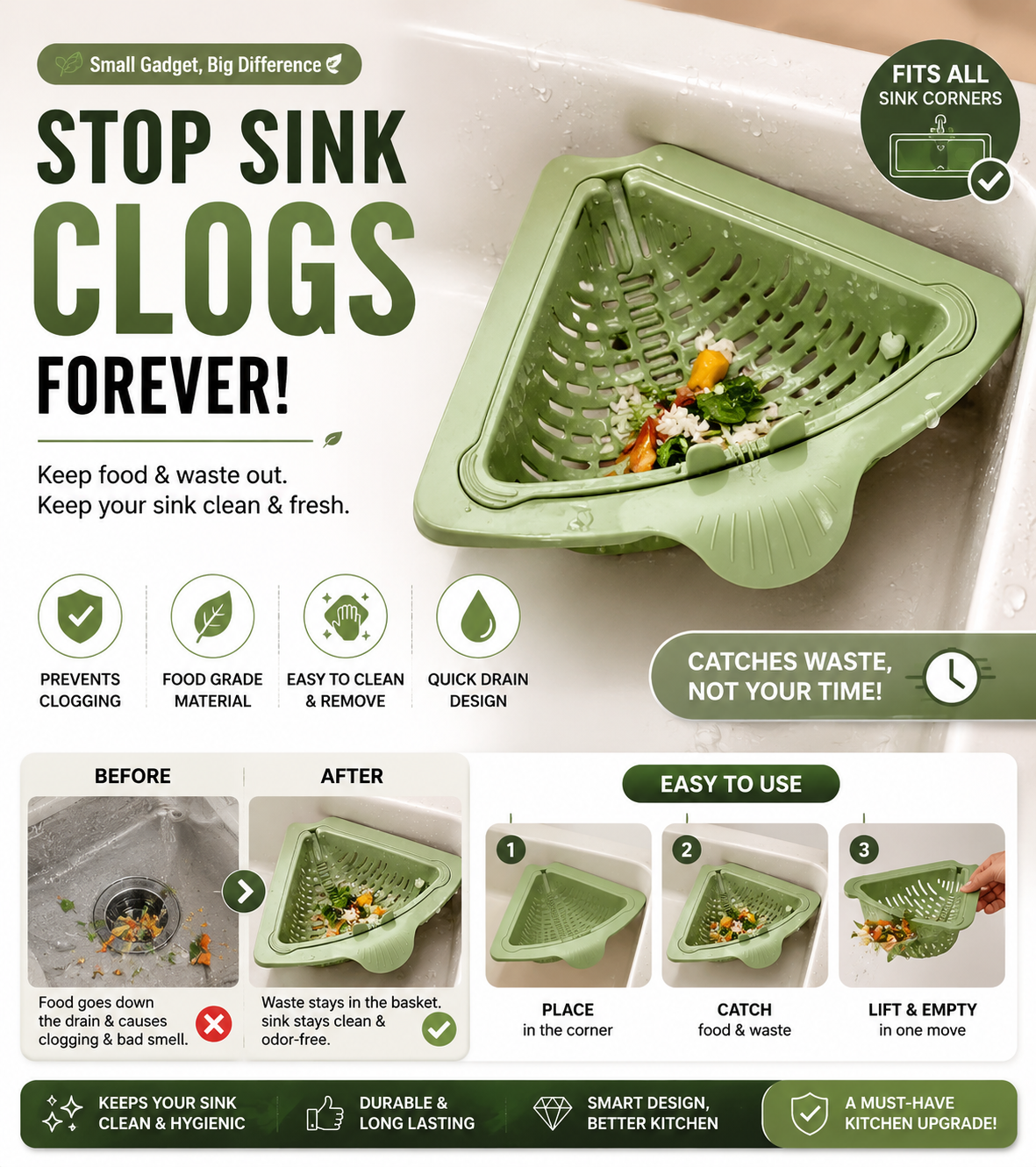 SnapCatch Sink Strainer