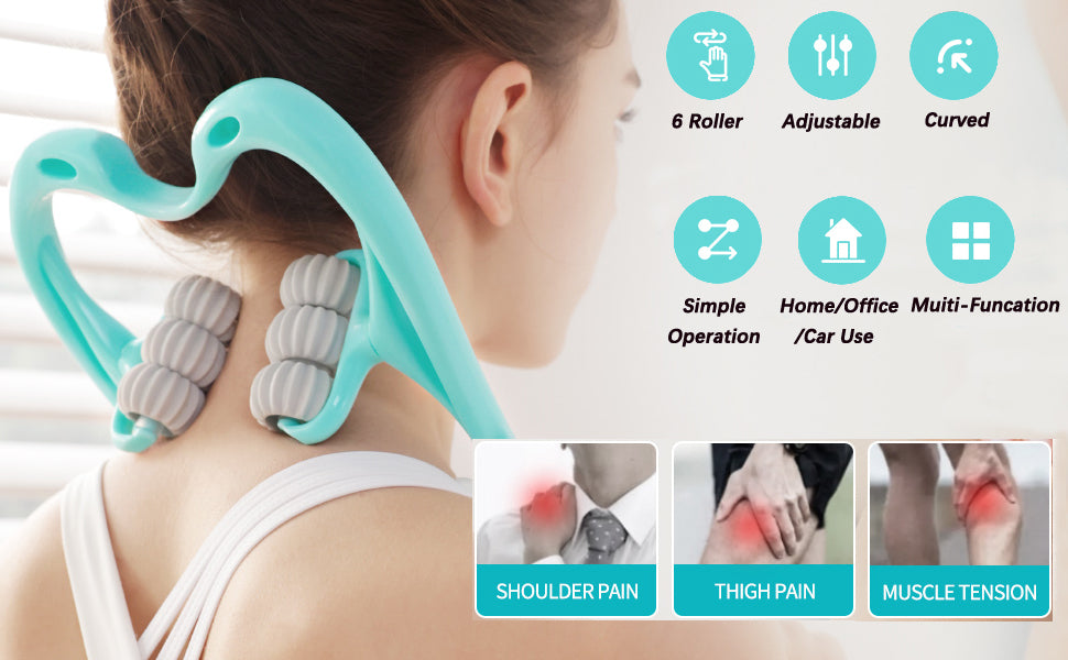 Deep Tissue Neck Massager Roller – Cervical Pain Relief Massage Tool