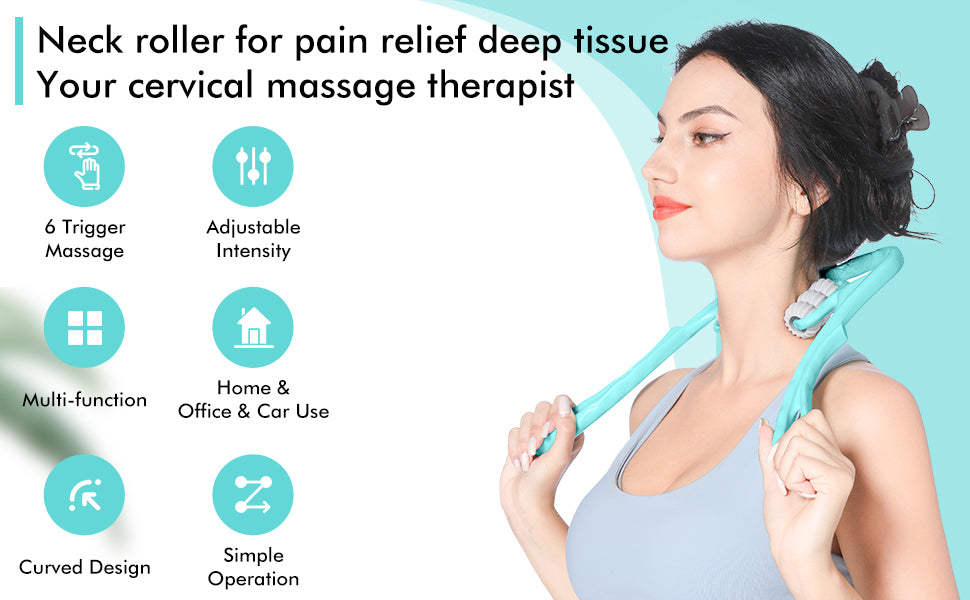 Deep Tissue Neck Massager Roller – Cervical Pain Relief Massage Tool
